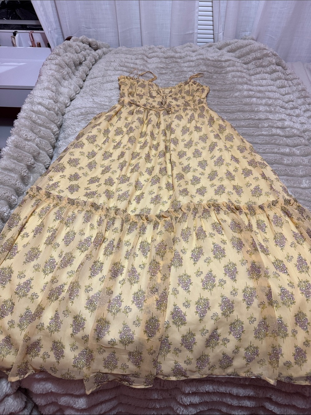 Patrons of Peace Yellow Floral Tiered Maxi Dress